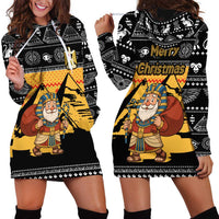 Egypt Christmas Hoodie Dress with Pharaoh Santa Pyramids Eye of Horus and Ancient Egyptian - Wonder Print Shop