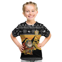 Egypt Christmas Kid T Shirt with Pharaoh Santa Pyramids Eye of Horus and Ancient Egyptian - Wonder Print Shop
