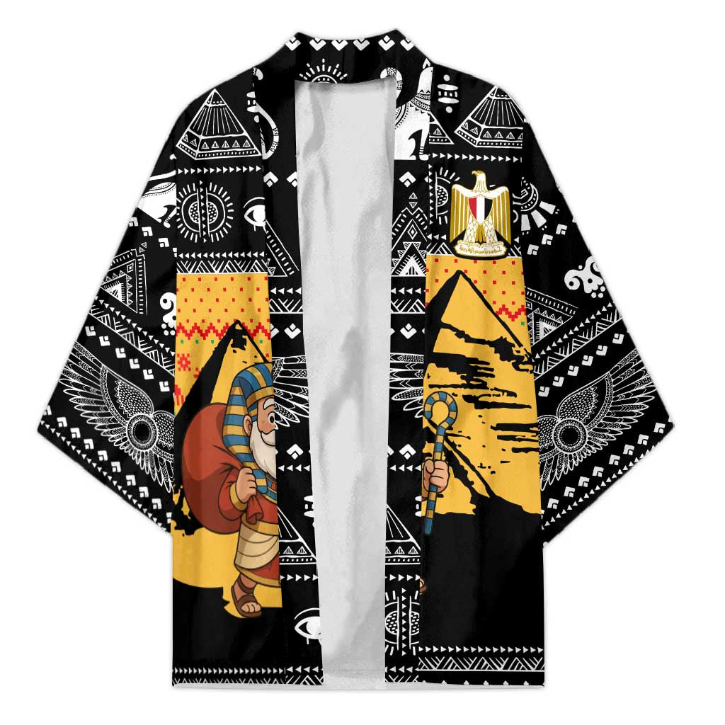 Egypt Christmas Kimono with Pharaoh Santa Pyramids Eye of Horus and Ancient Egyptian - Wonder Print Shop