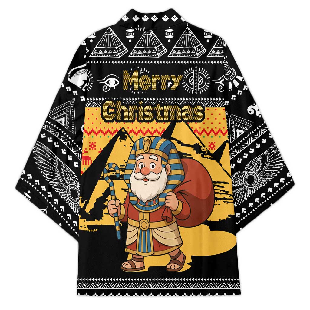 Egypt Christmas Kimono with Pharaoh Santa Pyramids Eye of Horus and Ancient Egyptian - Wonder Print Shop