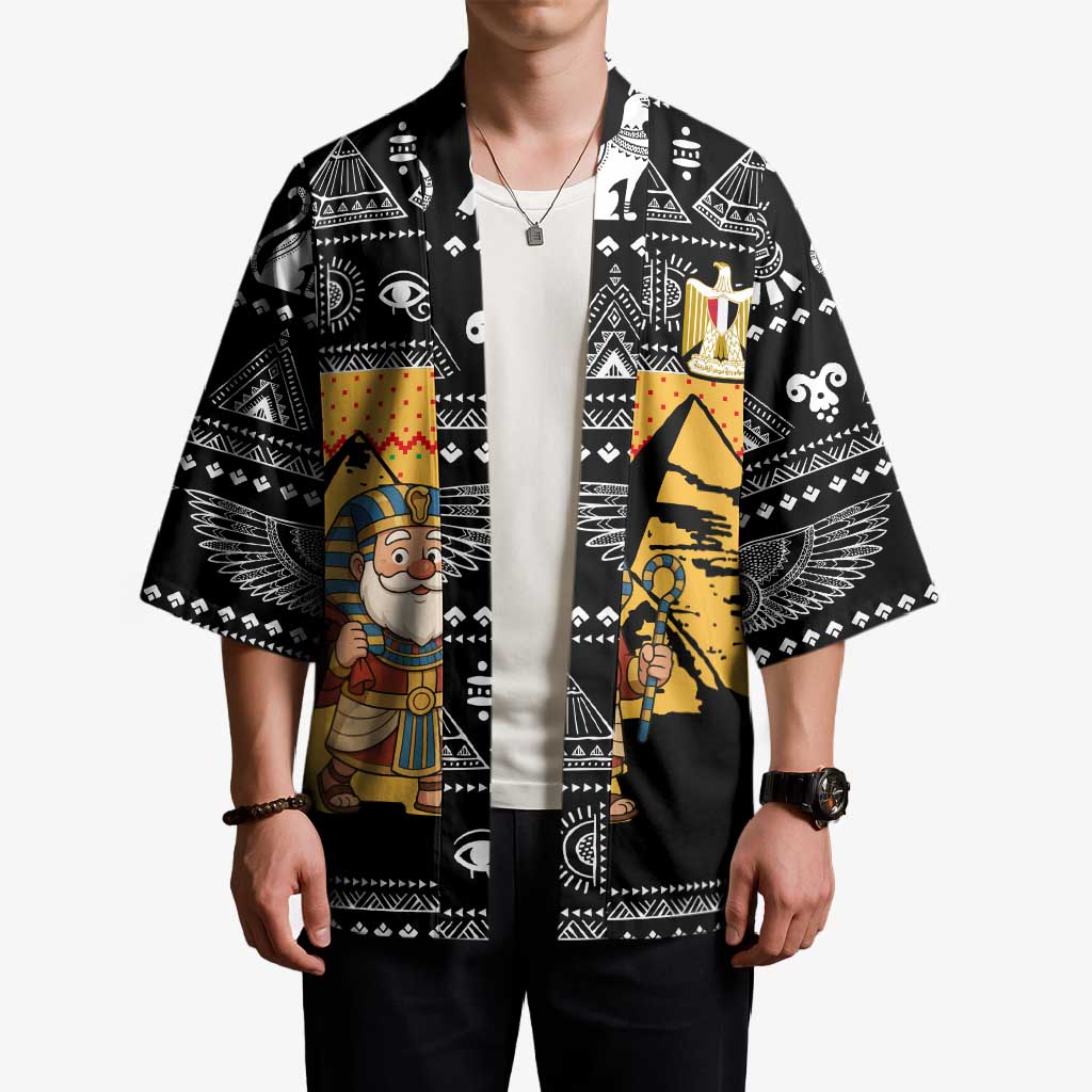 Egypt Christmas Kimono with Pharaoh Santa Pyramids Eye of Horus and Ancient Egyptian - Wonder Print Shop