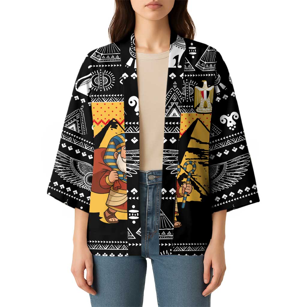 Egypt Christmas Kimono with Pharaoh Santa Pyramids Eye of Horus and Ancient Egyptian - Wonder Print Shop