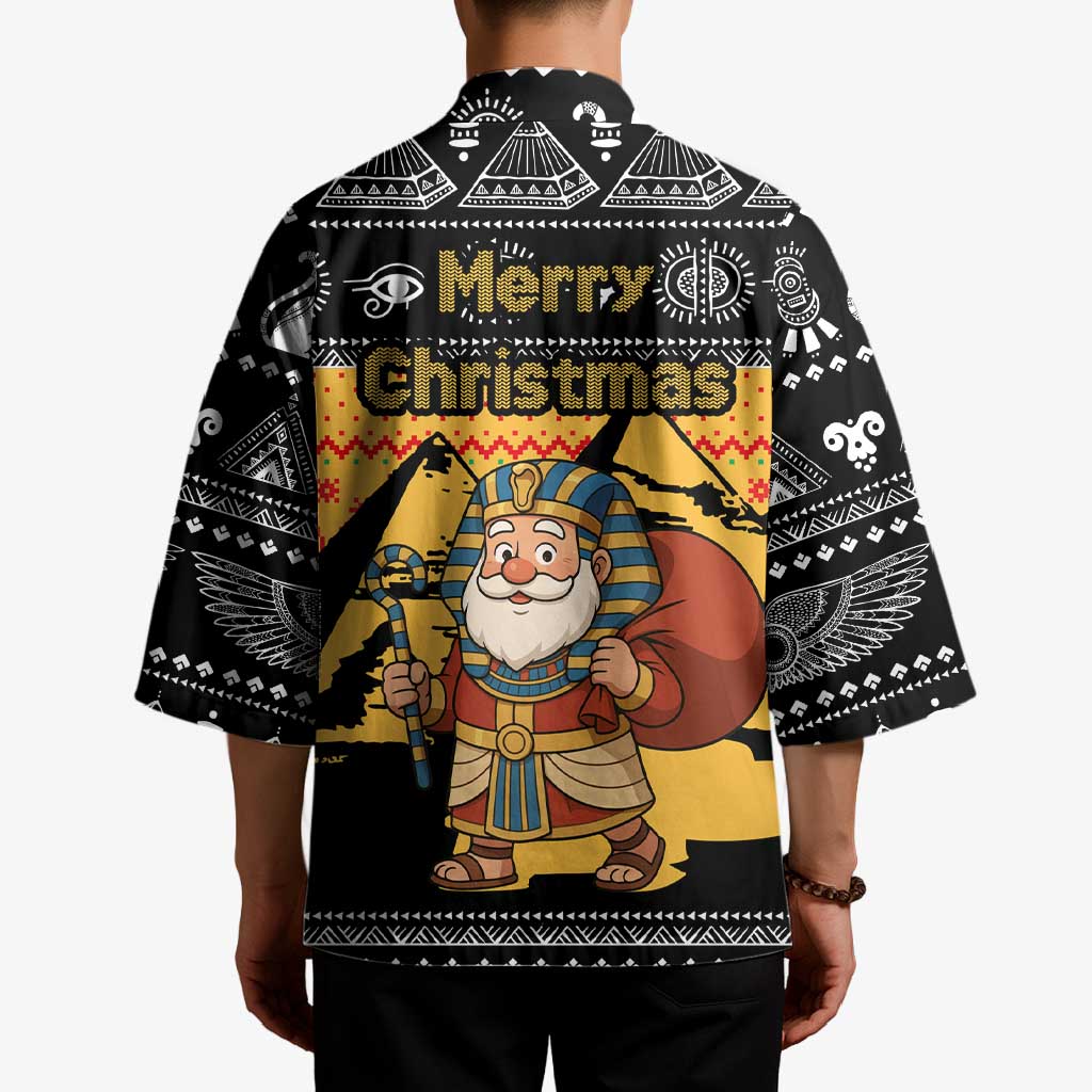 Egypt Christmas Kimono with Pharaoh Santa Pyramids Eye of Horus and Ancient Egyptian - Wonder Print Shop