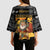 Egypt Christmas Kimono Sleeve Blouse with Pharaoh Santa Pyramids Eye of Horus and Ancient Egyptian - Wonder Print Shop