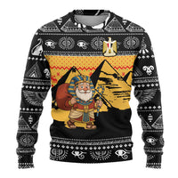 Egypt Christmas Ugly Christmas Sweater with Pharaoh Santa Pyramids Eye of Horus and Ancient Egyptian - Wonder Print Shop
