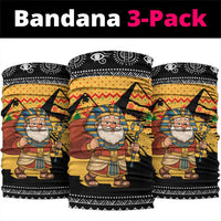 Egypt Christmas Neck Gaiter with Pharaoh Santa Pyramids Eye of Horus and Ancient Egyptian - Wonder Print Shop