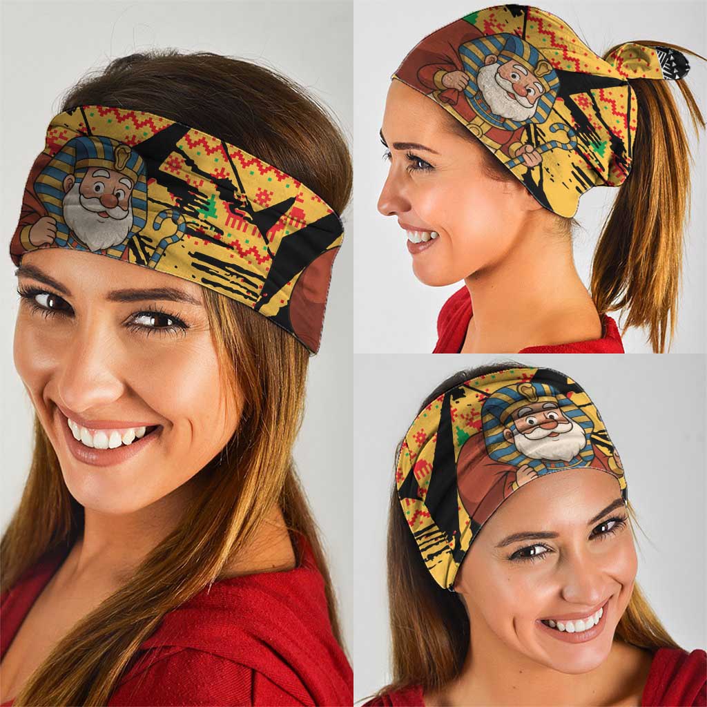 Egypt Christmas Neck Gaiter with Pharaoh Santa Pyramids Eye of Horus and Ancient Egyptian - Wonder Print Shop