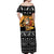 Egypt Christmas Off Shoulder Maxi Dress with Pharaoh Santa Pyramids Eye of Horus and Ancient Egyptian - Wonder Print Shop