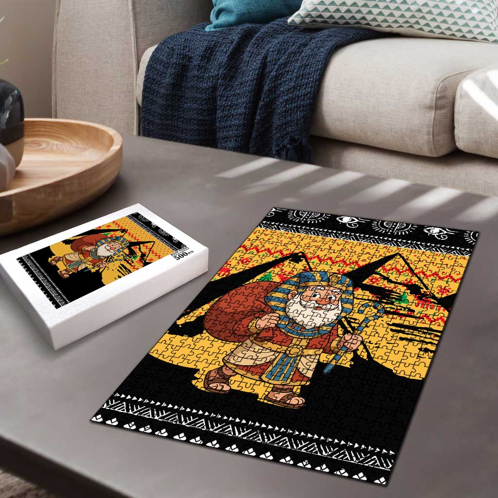 Egypt Christmas Puzzle with Pharaoh Santa Pyramids Eye of Horus and Ancient Egyptian - Wonder Print Shop