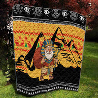 Egypt Christmas Quilt with Pharaoh Santa Pyramids Eye of Horus and Ancient Egyptian - Wonder Print Shop