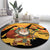 Egypt Christmas Round Carpet with Pharaoh Santa Pyramids Eye of Horus and Ancient Egyptian - Wonder Print Shop