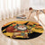 Egypt Christmas Round Carpet with Pharaoh Santa Pyramids Eye of Horus and Ancient Egyptian - Wonder Print Shop
