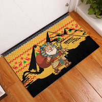 Egypt Christmas Rubber Doormat with Pharaoh Santa Pyramids Eye of Horus and Ancient Egyptian - Wonder Print Shop