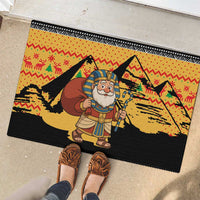 Egypt Christmas Rubber Doormat with Pharaoh Santa Pyramids Eye of Horus and Ancient Egyptian - Wonder Print Shop