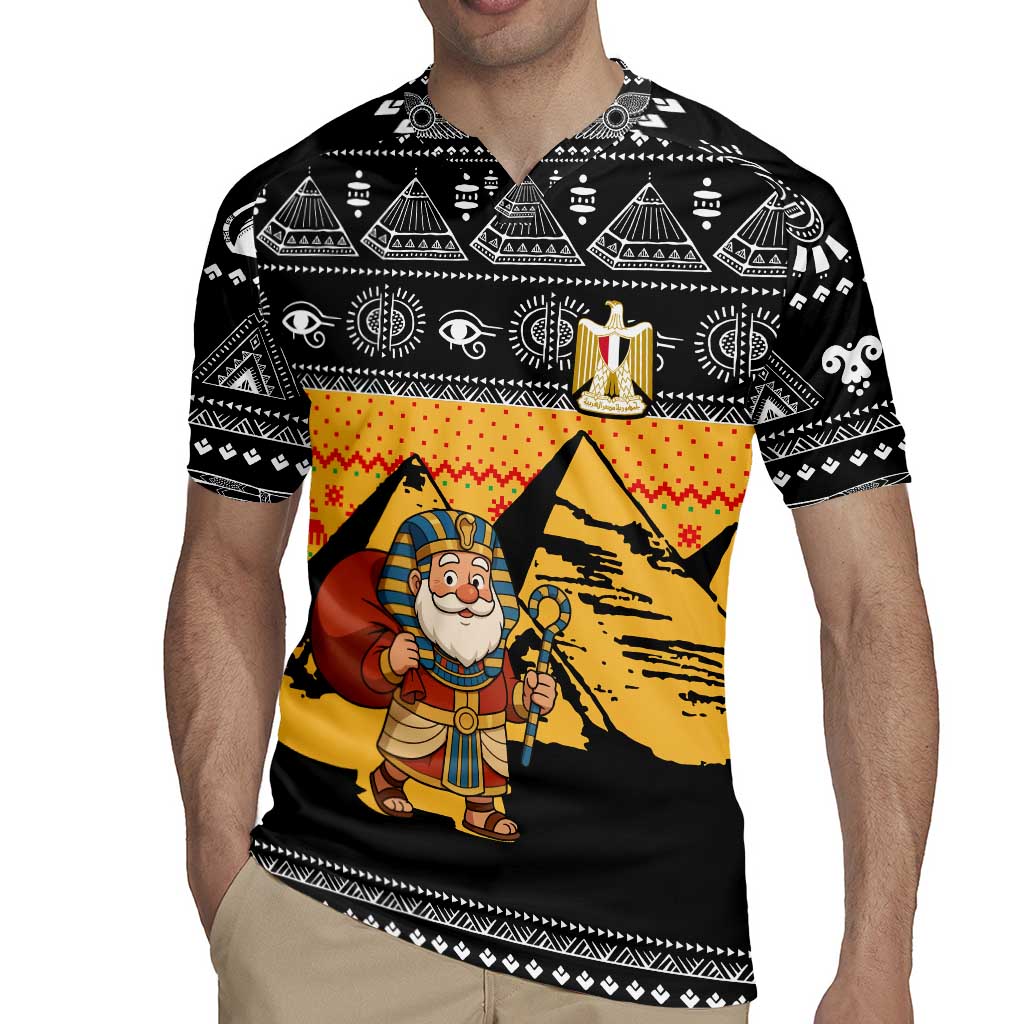 Egypt Christmas Rugby Jersey with Pharaoh Santa Pyramids Eye of Horus and Ancient Egyptian - Wonder Print Shop