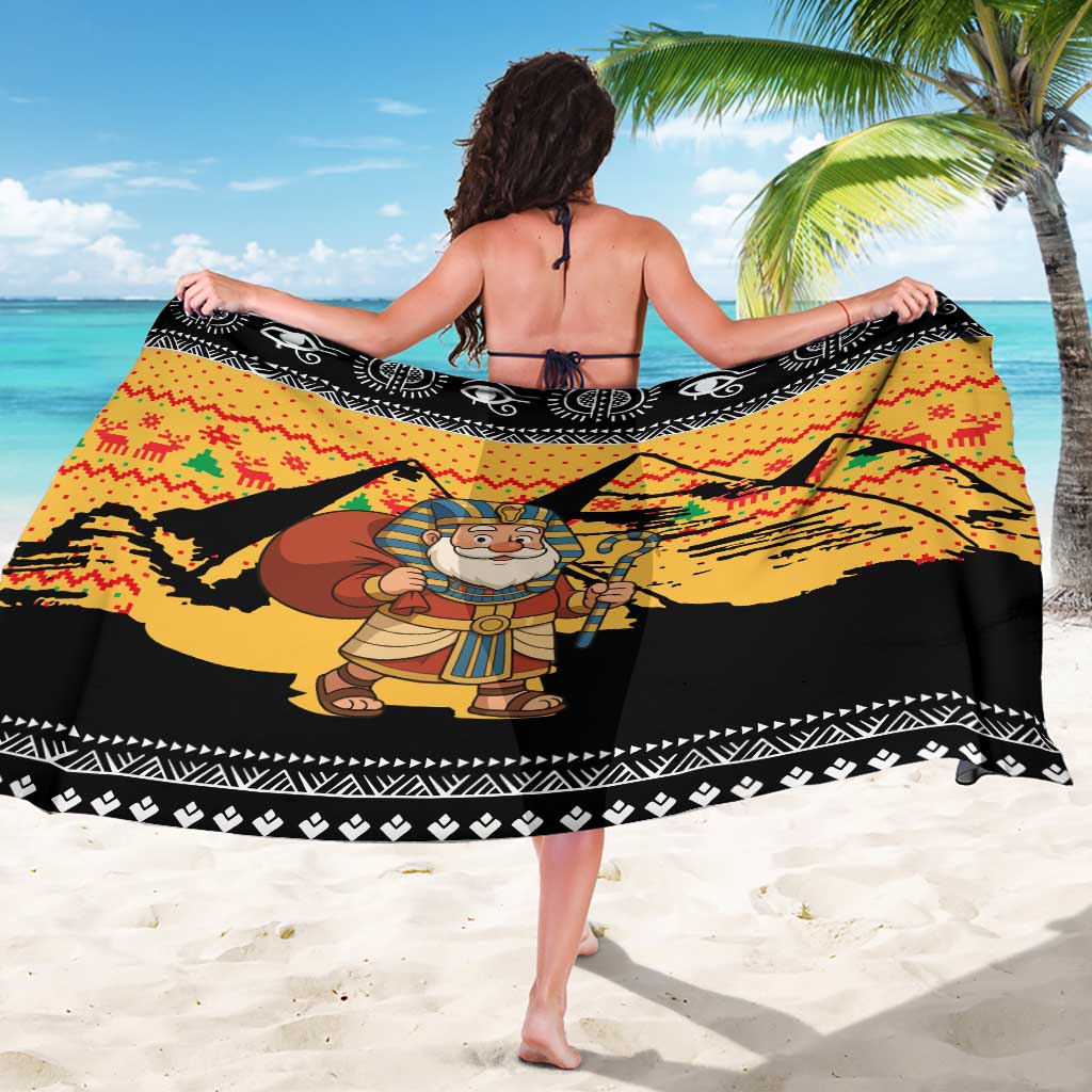 Egypt Christmas Sarong with Pharaoh Santa Pyramids Eye of Horus and Ancient Egyptian - Wonder Print Shop