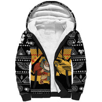 Egypt Christmas Sherpa Hoodie with Pharaoh Santa Pyramids Eye of Horus and Ancient Egyptian - Wonder Print Shop