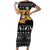 Egypt Christmas Short Sleeve Bodycon Dress with Pharaoh Santa Pyramids Eye of Horus and Ancient Egyptian - Wonder Print Shop