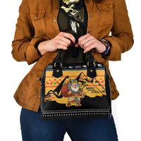 Egypt Christmas Shoulder Handbag with Pharaoh Santa Pyramids Eye of Horus and Ancient Egyptian - Wonder Print Shop