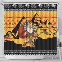 Egypt Christmas Shower Curtain with Pharaoh Santa Pyramids Eye of Horus and Ancient Egyptian - Wonder Print Shop