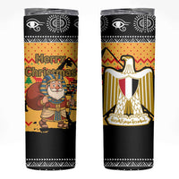 Egypt Christmas Skinny Tumbler with Pharaoh Santa Pyramids Eye of Horus and Ancient Egyptian - Wonder Print Shop