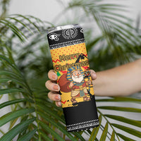 Egypt Christmas Skinny Tumbler with Pharaoh Santa Pyramids Eye of Horus and Ancient Egyptian - Wonder Print Shop
