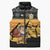 Egypt Christmas Sleeveless Puffer Jacket with Pharaoh Santa Pyramids Eye of Horus and Ancient Egyptian - Wonder Print Shop