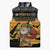 Egypt Christmas Sleeveless Puffer Jacket with Pharaoh Santa Pyramids Eye of Horus and Ancient Egyptian - Wonder Print Shop