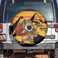 Egypt Christmas Spare Tire Cover with Pharaoh Santa Pyramids Eye of Horus and Ancient Egyptian - Wonder Print Shop