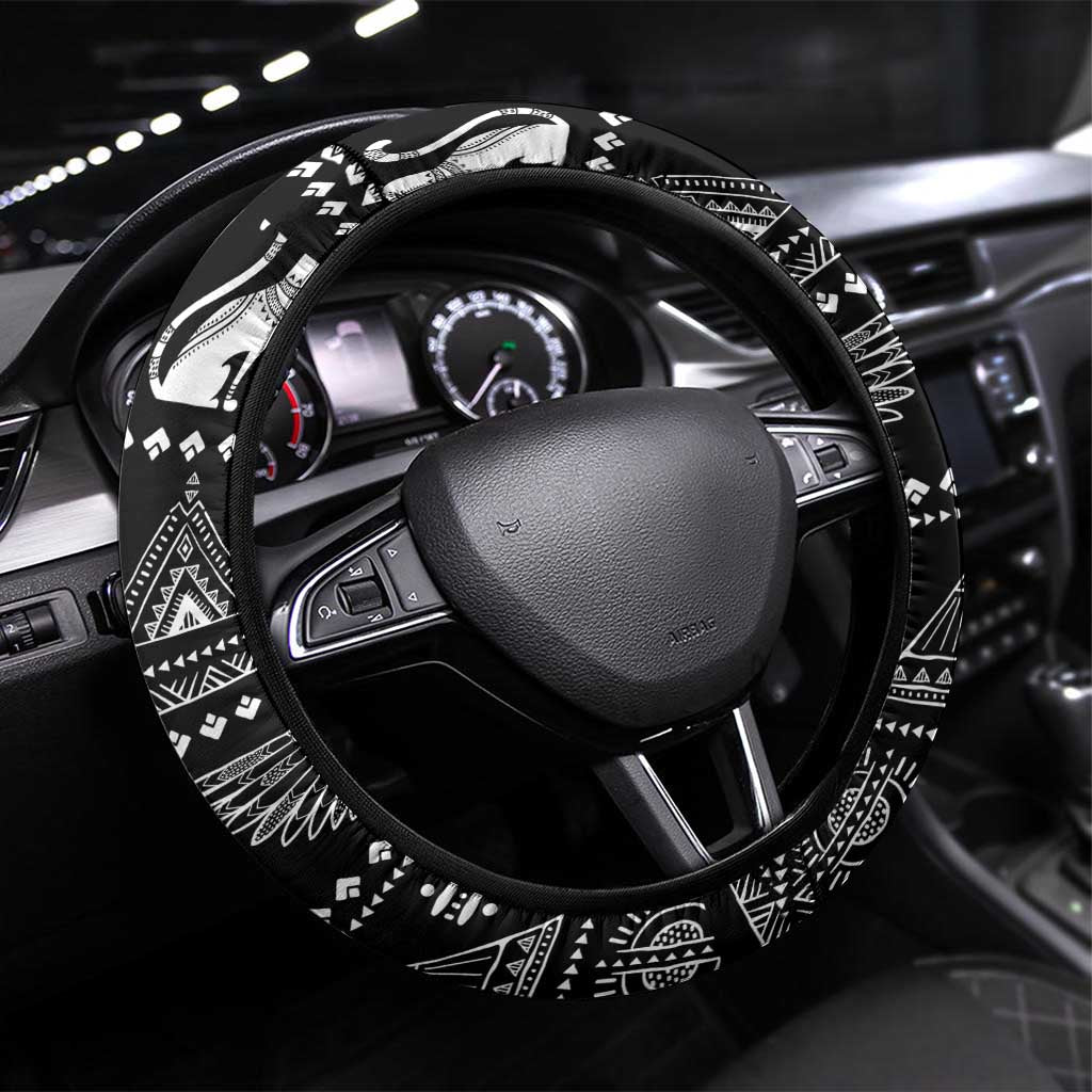 Egypt Christmas Steering Wheel Cover with Pharaoh Santa Pyramids Eye of Horus and Ancient Egyptian - Wonder Print Shop