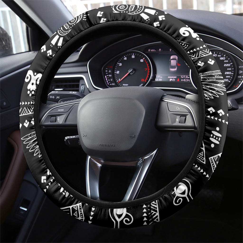 Egypt Christmas Steering Wheel Cover with Pharaoh Santa Pyramids Eye of Horus and Ancient Egyptian - Wonder Print Shop