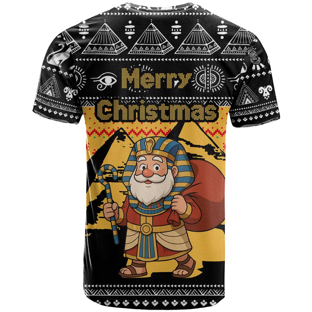 Egypt Christmas T Shirt with Pharaoh Santa Pyramids Eye of Horus and Ancient Egyptian - Wonder Print Shop