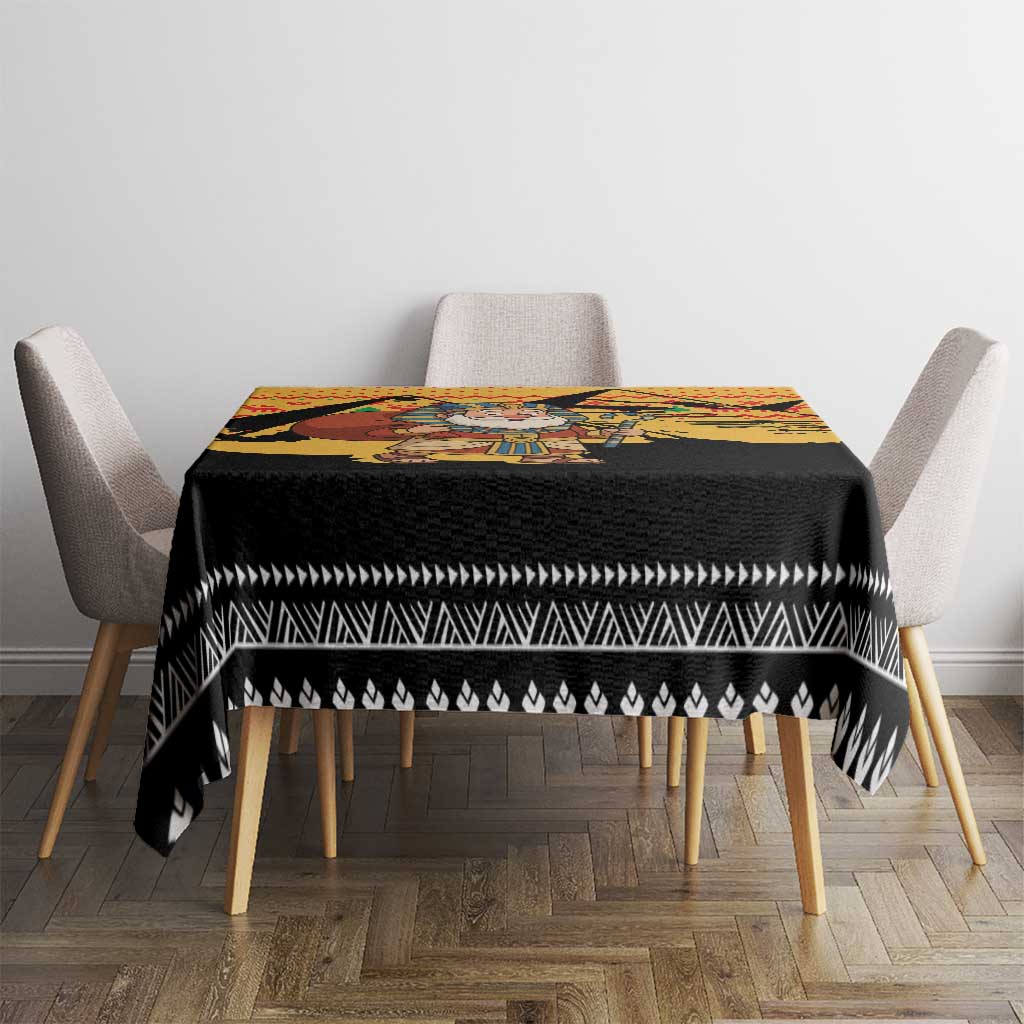 Egypt Christmas Tablecloth with Pharaoh Santa Pyramids Eye of Horus and Ancient Egyptian - Wonder Print Shop