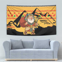 Egypt Christmas Tapestry with Pharaoh Santa Pyramids Eye of Horus and Ancient Egyptian - Wonder Print Shop