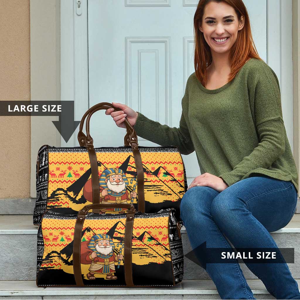 Egypt Christmas Travel Bag with Pharaoh Santa Pyramids Eye of Horus and Ancient Egyptian - Wonder Print Shop