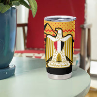 Egypt Christmas Tumbler Cup with Pharaoh Santa Pyramids Eye of Horus and Ancient Egyptian - Wonder Print Shop