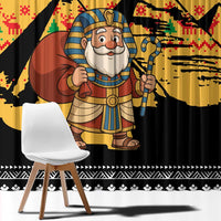 Egypt Christmas Window Curtain with Pharaoh Santa Pyramids Eye of Horus and Ancient Egyptian - Wonder Print Shop