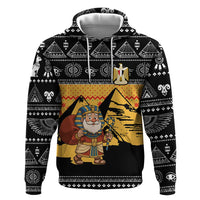Egypt Christmas Zip Hoodie with Pharaoh Santa Pyramids Eye of Horus and Ancient Egyptian - Wonder Print Shop
