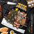 Egypt Christmas Apron with Santa Cat Sleigh Reindeer Christmas Tree and Ancient Hieroglyphic - Wonder Print Shop