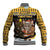 Egypt Christmas Baseball Jacket with Santa Cat Sleigh Reindeer Christmas Tree and Ancient Hieroglyphic - Wonder Print Shop