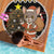Egypt Christmas Beach Blanket with Santa Cat Sleigh Reindeer Christmas Tree and Ancient Hieroglyphic - Wonder Print Shop