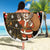 Egypt Christmas Beach Blanket with Santa Cat Sleigh Reindeer Christmas Tree and Ancient Hieroglyphic - Wonder Print Shop