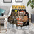 Egypt Christmas Blanket with Santa Cat Sleigh Reindeer Christmas Tree and Ancient Hieroglyphic - Wonder Print Shop