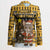 Egypt Christmas Blazer with Santa Cat Sleigh Reindeer Christmas Tree and Ancient Hieroglyphic - Wonder Print Shop