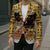 Egypt Christmas Blazer with Santa Cat Sleigh Reindeer Christmas Tree and Ancient Hieroglyphic - Wonder Print Shop