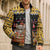 Egypt Christmas Bomber Puffer Jacket with Santa Cat Sleigh Reindeer Christmas Tree and Ancient Hieroglyphic - Wonder Print Shop