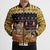 Egypt Christmas Bomber Puffer Jacket with Santa Cat Sleigh Reindeer Christmas Tree and Ancient Hieroglyphic - Wonder Print Shop