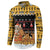 Egypt Christmas Button Sweatshirt with Santa Cat Sleigh Reindeer Christmas Tree and Ancient Hieroglyphic - Wonder Print Shop