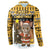 Egypt Christmas Button Sweatshirt with Santa Cat Sleigh Reindeer Christmas Tree and Ancient Hieroglyphic - Wonder Print Shop