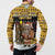 Egypt Christmas Button Sweatshirt with Santa Cat Sleigh Reindeer Christmas Tree and Ancient Hieroglyphic - Wonder Print Shop